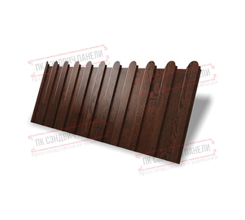 Профнастил фигурный C8 - 0,45 Print Elite Choco Wood.