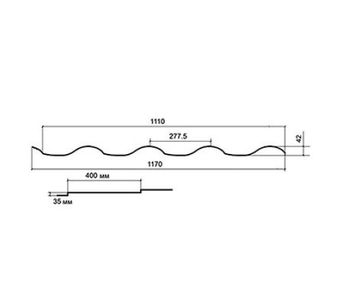 Металлочерепица Монтерроса-XL RAL3011 PURMAN-0.5