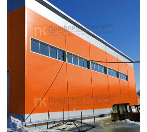 Сэндвич панели гладкие с пенополиизоциануратом, ширина 1000 мм, толщина 120 мм, 0.5/0.5, RAL2004