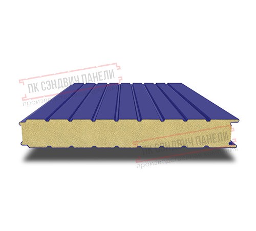 Сэндвич панели стеновые с пенополиуретаном, ширина 1000 мм, толщина 80 мм, 0.5/0.5, RAL5002