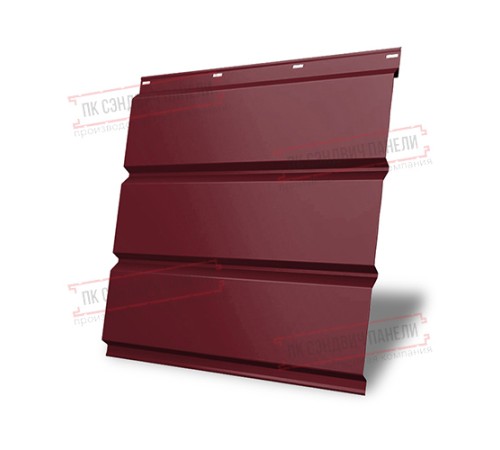 Софит металлический без перфорации 0,5 Satin с пленкой RAL 3005 красное вино